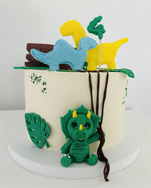 Tort z balonikami dinozaurami