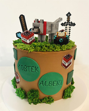 Tort z psem z Minecraft