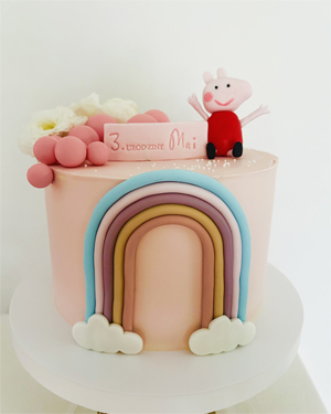 Tort Peppa i tęcza